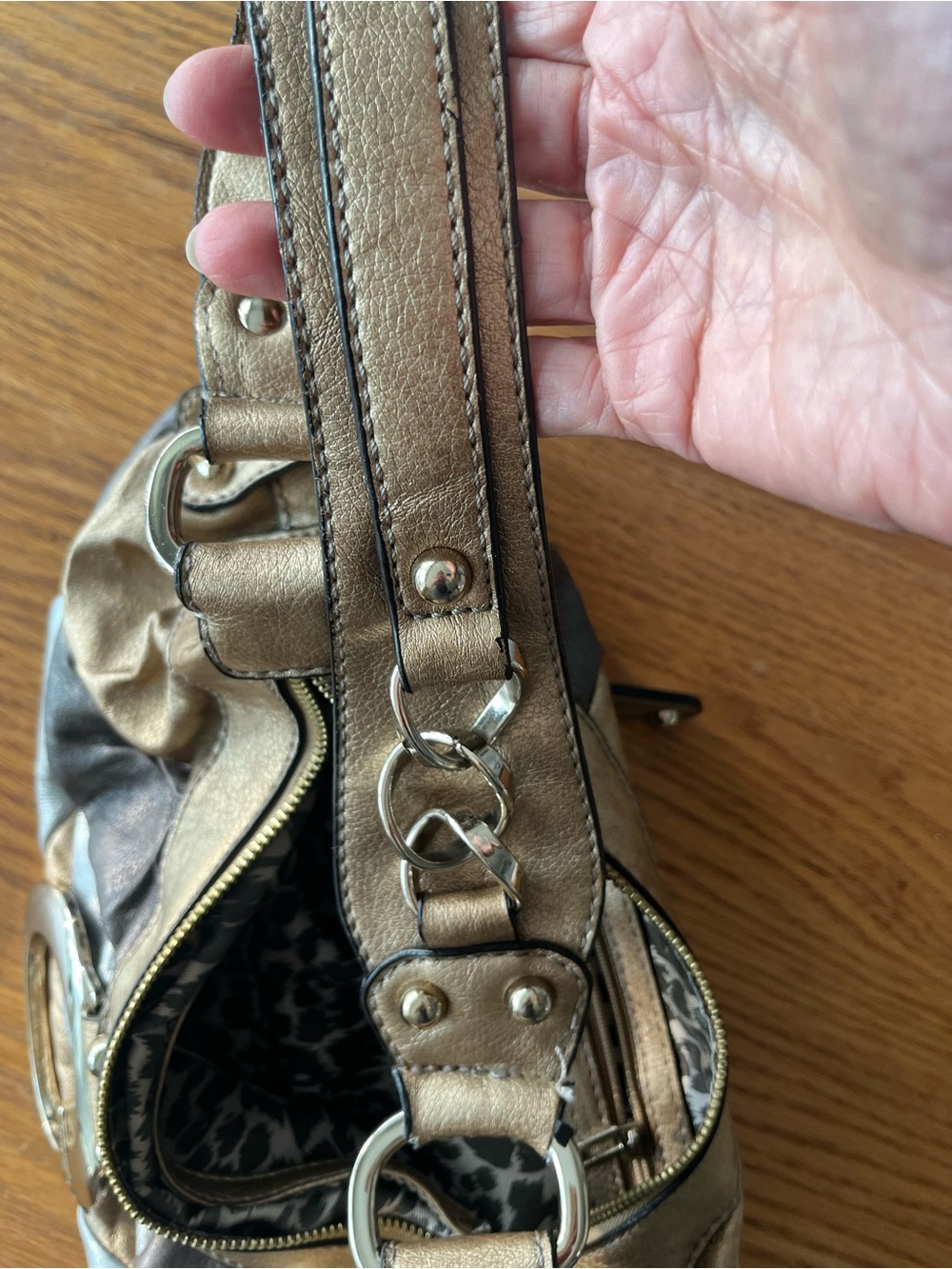 Guess Hobo Metallic Shoulder Bag - Picture 7 of 11